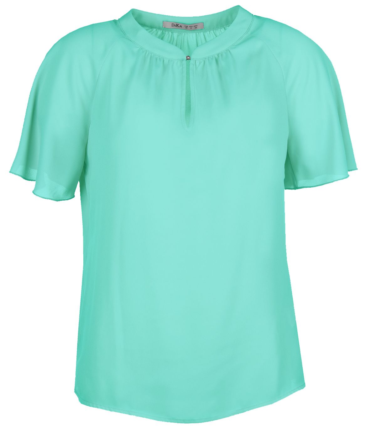 Short-sleeved blouse with button on the front neckline 0